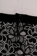 Dolce & Gabbana Floral Macramé Lace Crystal Button Skirt - IT40|S - Skirts