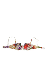 Dolce & Gabbana Floral Print Semi Padded Balconette Bra Underwear - IT4 | L - Bras