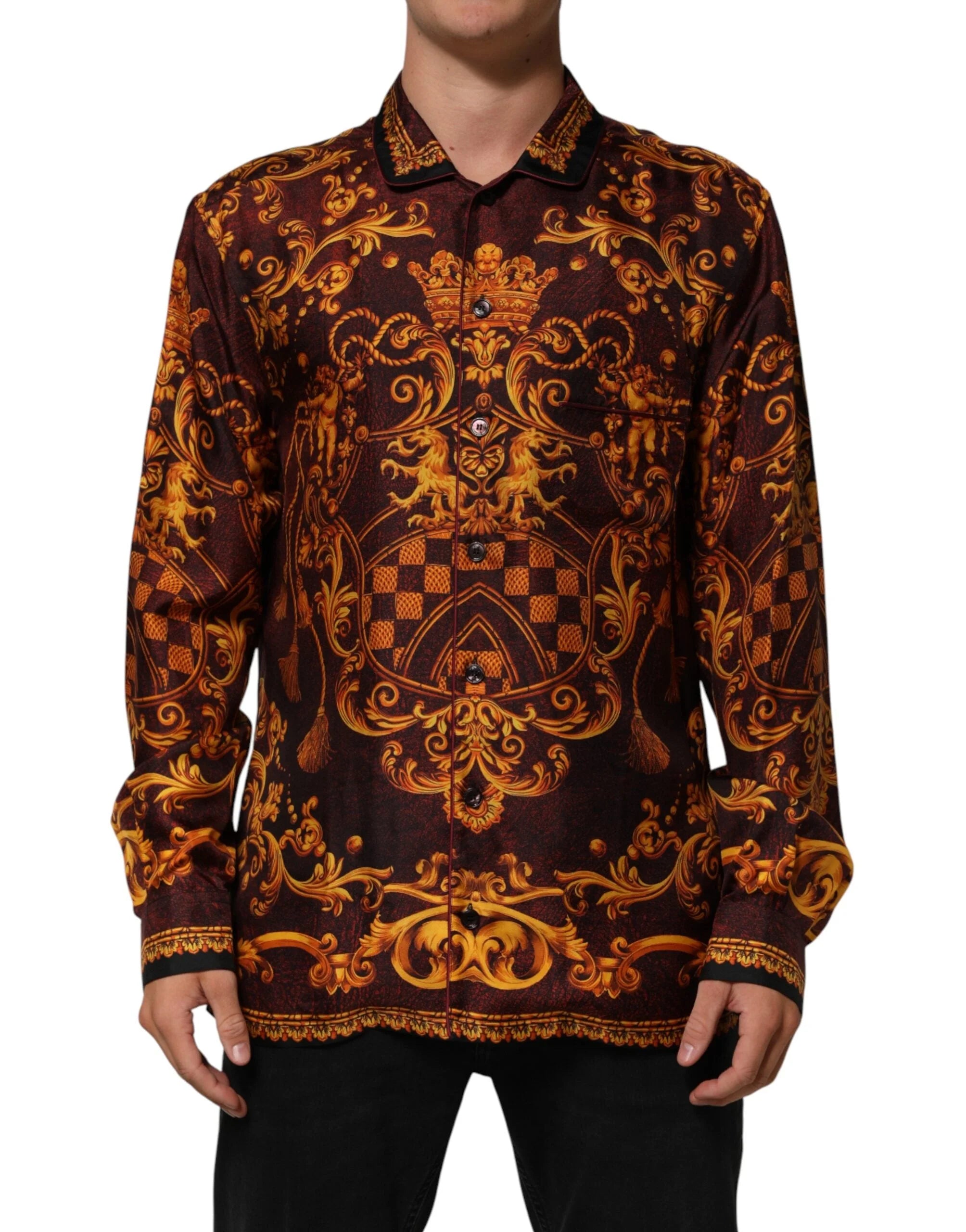 Dolce & Gabbana Floral Printed Baroque Button Down Shirt - IT41 | L - Shirts