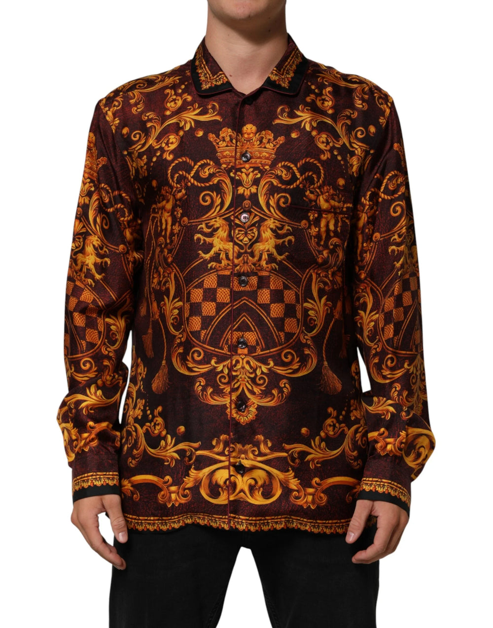 Dolce & Gabbana Floral Printed Baroque Button Down Shirt - IT41 | L - Shirts