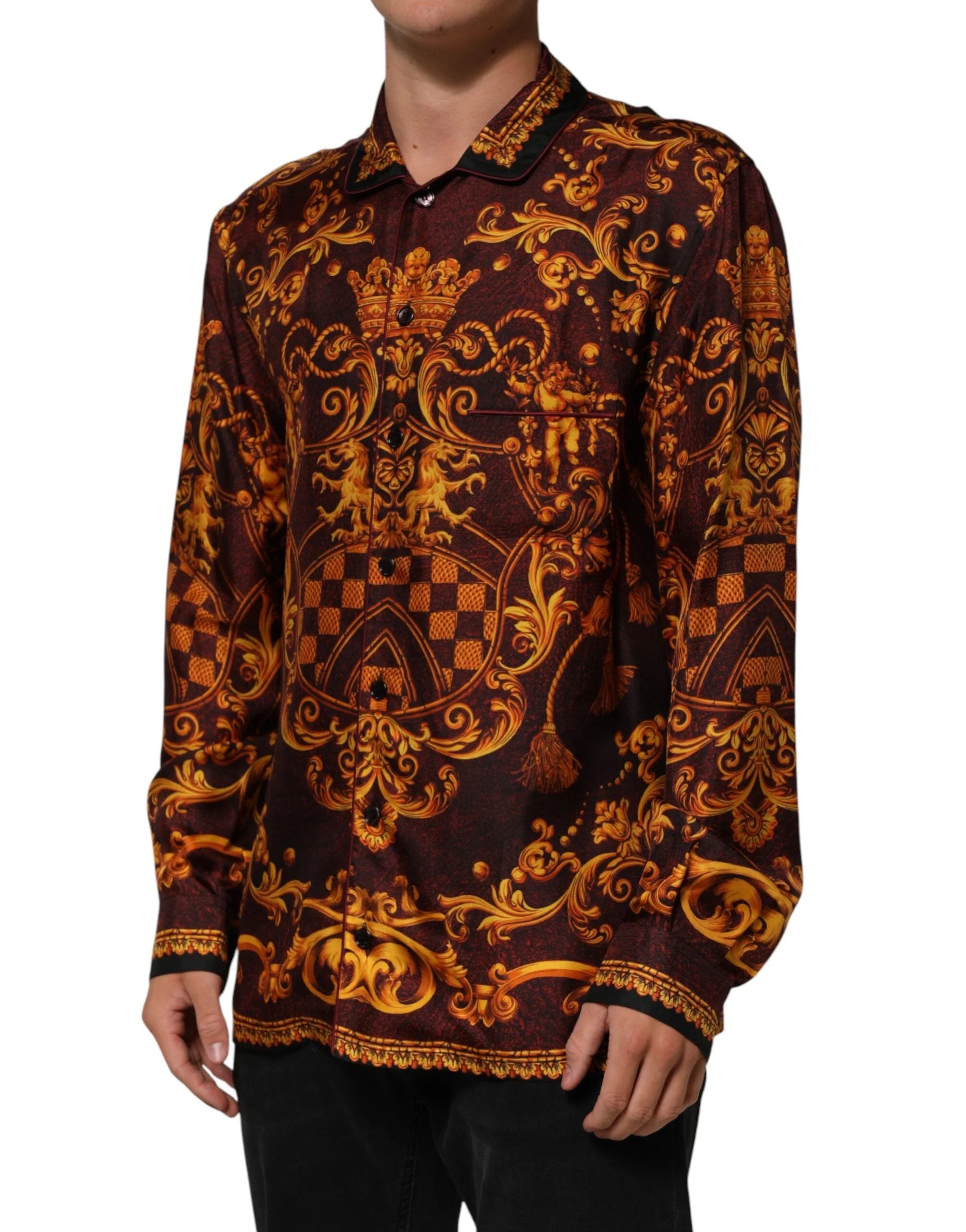 Dolce & Gabbana Floral Printed Baroque Button Down Shirt - IT41 | L - Shirts