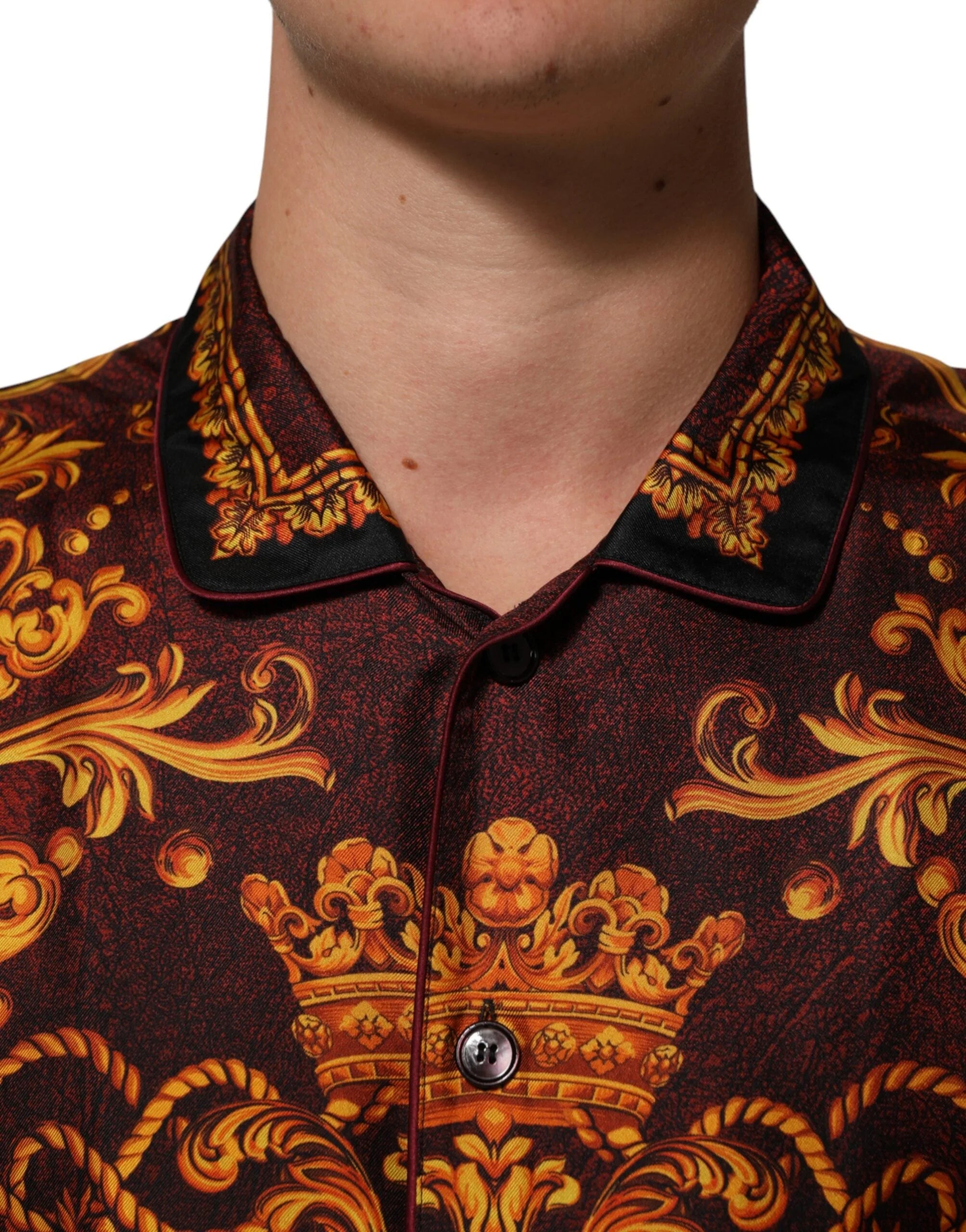 Dolce & Gabbana Floral Printed Baroque Button Down Shirt - IT41 | L - Shirts
