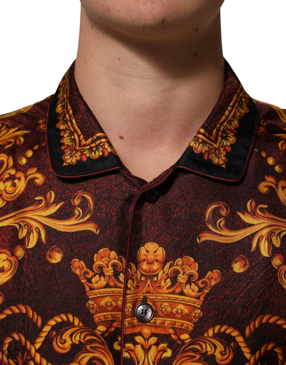 Dolce & Gabbana Floral Printed Baroque Button Down Shirt - IT41 | L - Shirts