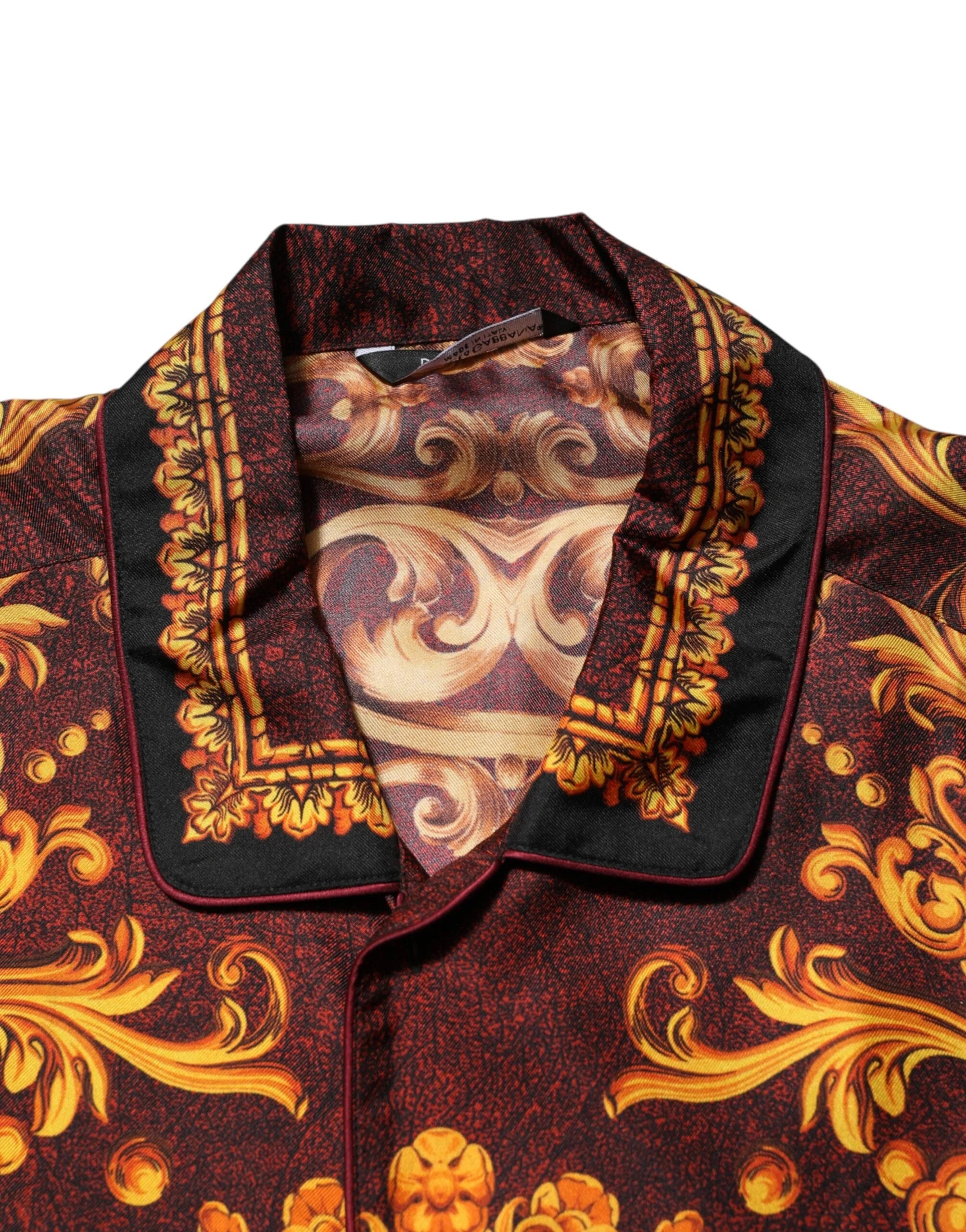 Dolce & Gabbana Floral Printed Baroque Button Down Shirt - IT41 | L - Shirts