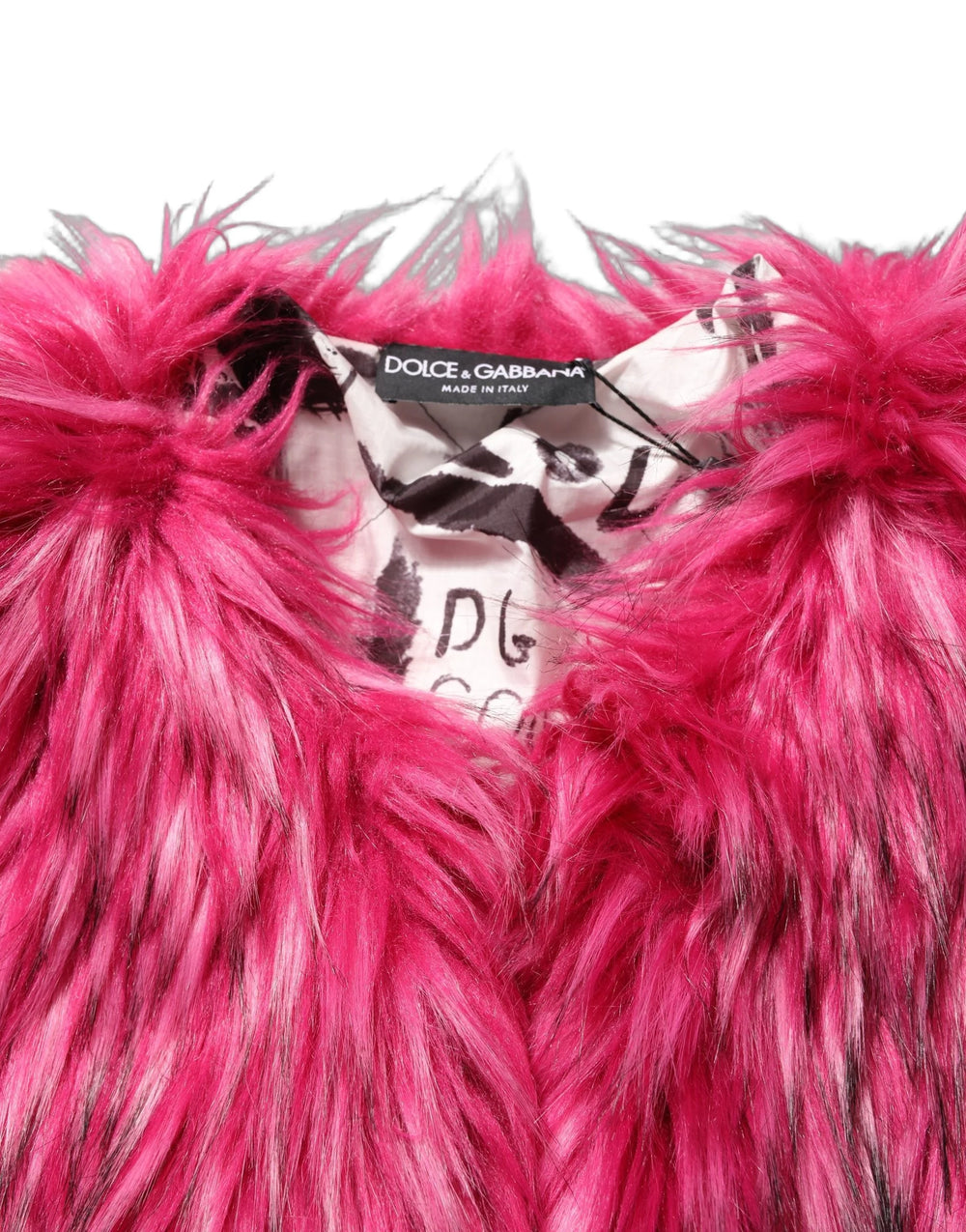 Dolce & Gabbana Fuchsia Belted Faux-Fur Trench Coat Jacket - IT44 | L