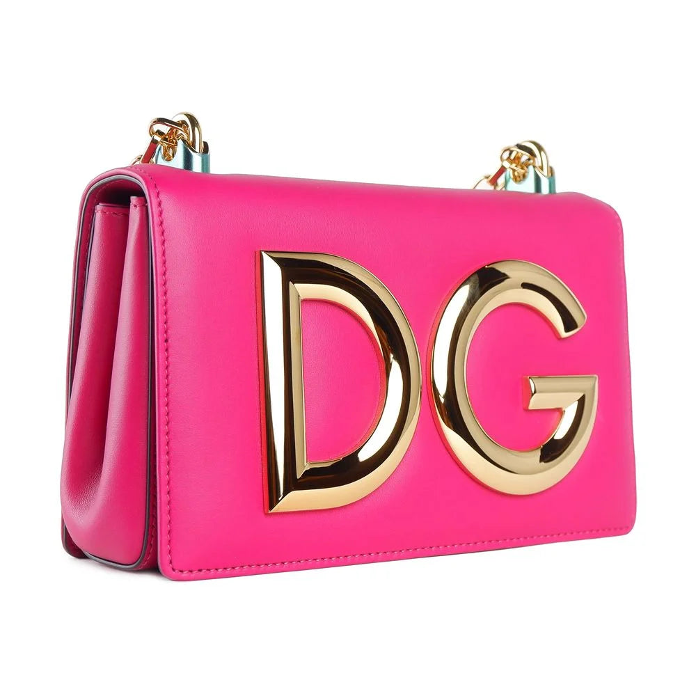 Dolce & Gabbana Fuchsia Calfskin Shoulder Bag
