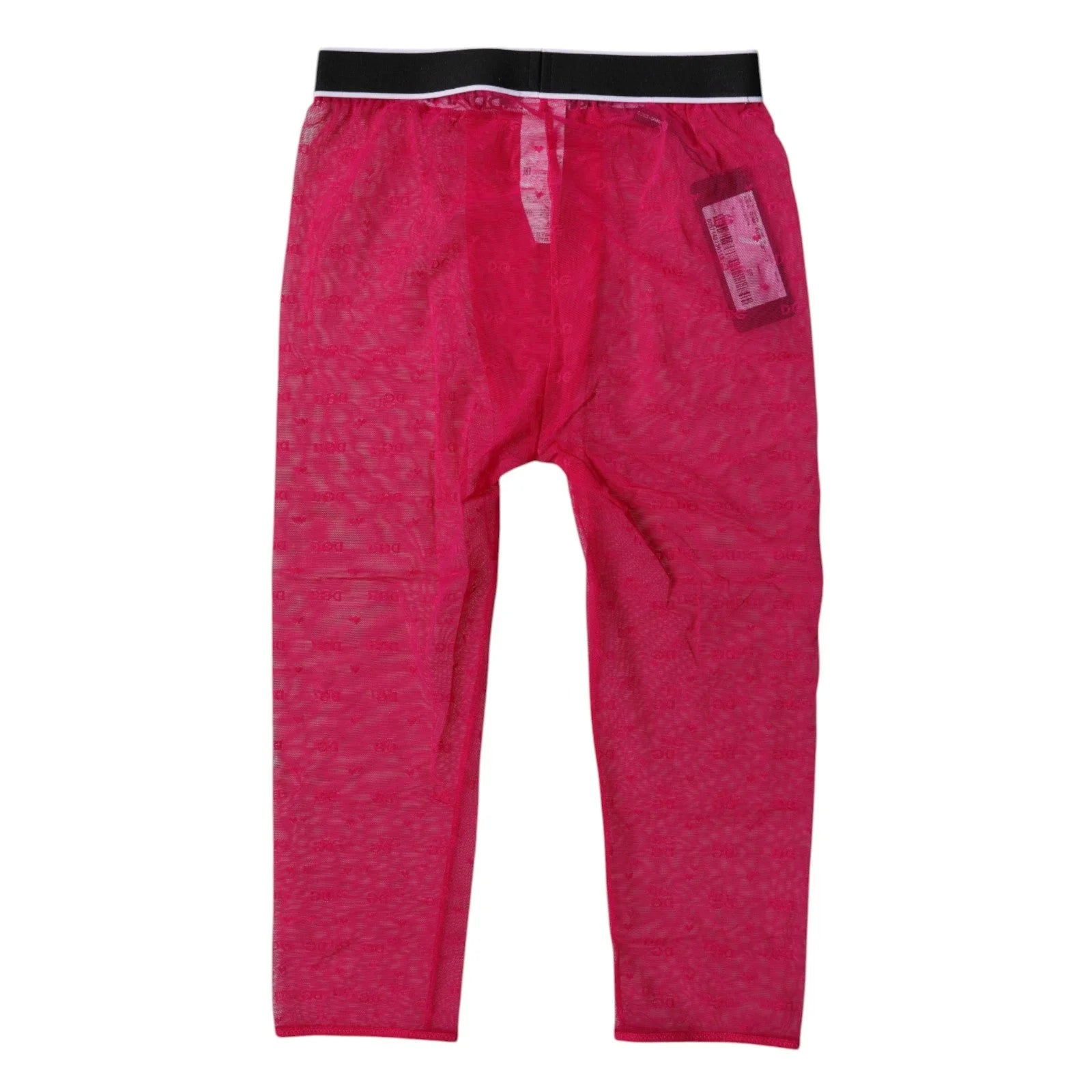 Dolce & Gabbana Fuchsia DG Logo Nylon Cropped Tights Underwear - IT2 | S