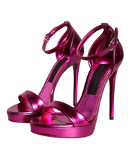 Dolce & Gabbana Fuchsia KEIRA Heels Ankle Strap Sandals Shoes - EU37/US6.5 - Heels