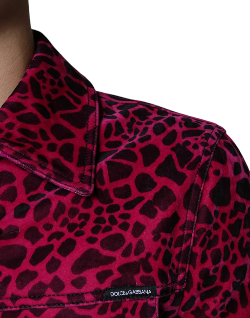 Dolce & Gabbana Fuchsia Leopard Button Down Collared Jacket - IT48 | M - Coats & Jackets