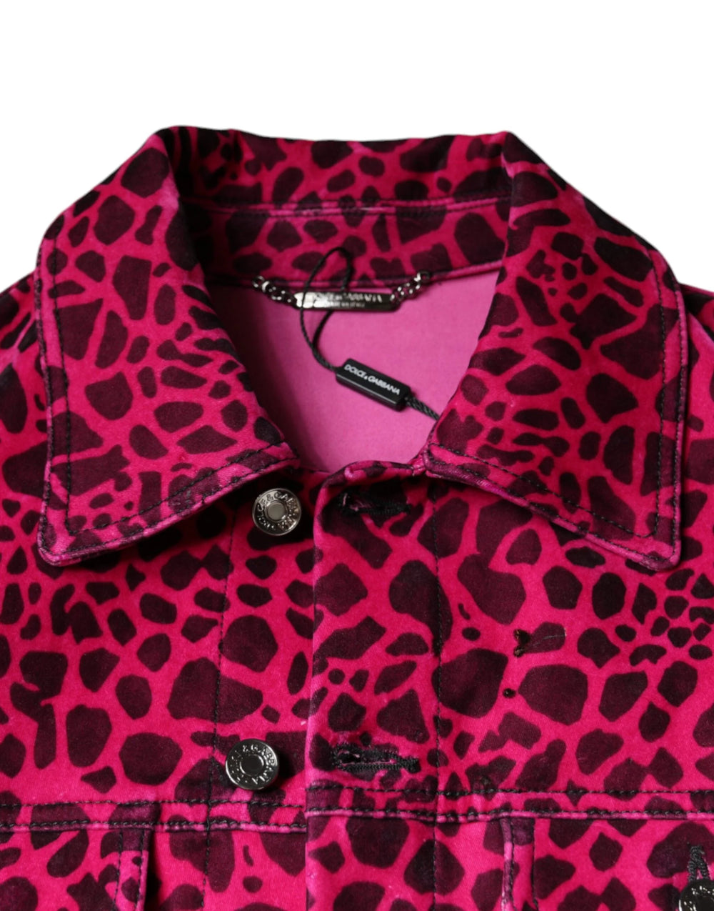 Dolce & Gabbana Fuchsia Leopard Button Down Collared Jacket - IT48 | M - Coats & Jackets