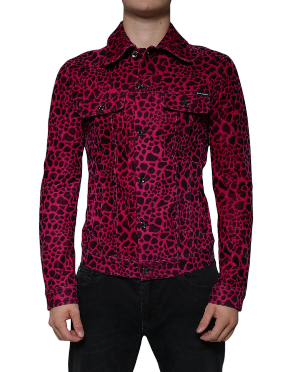 Dolce & Gabbana Fuchsia Leopard Button Down Collared Jacket - IT48 | M - Coats & Jackets