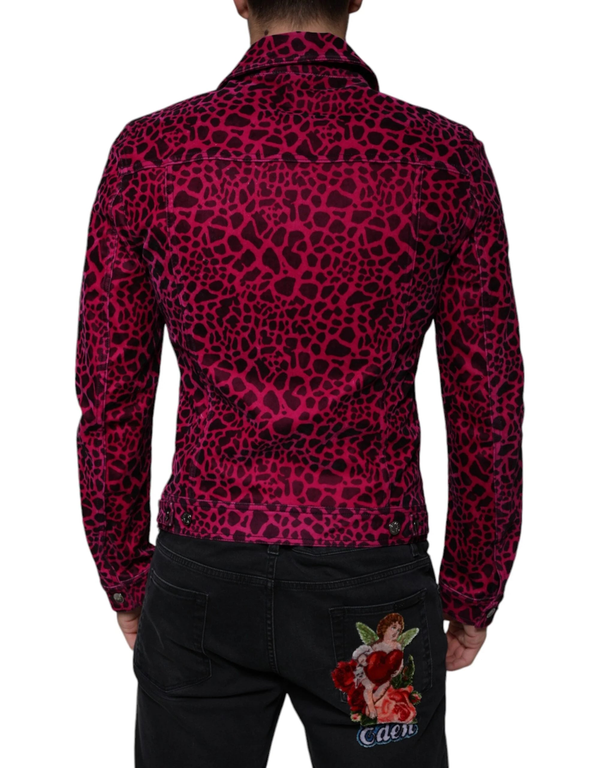 Dolce & Gabbana Fuchsia Leopard Button Down Collared Jacket - IT48 | M - Coats & Jackets