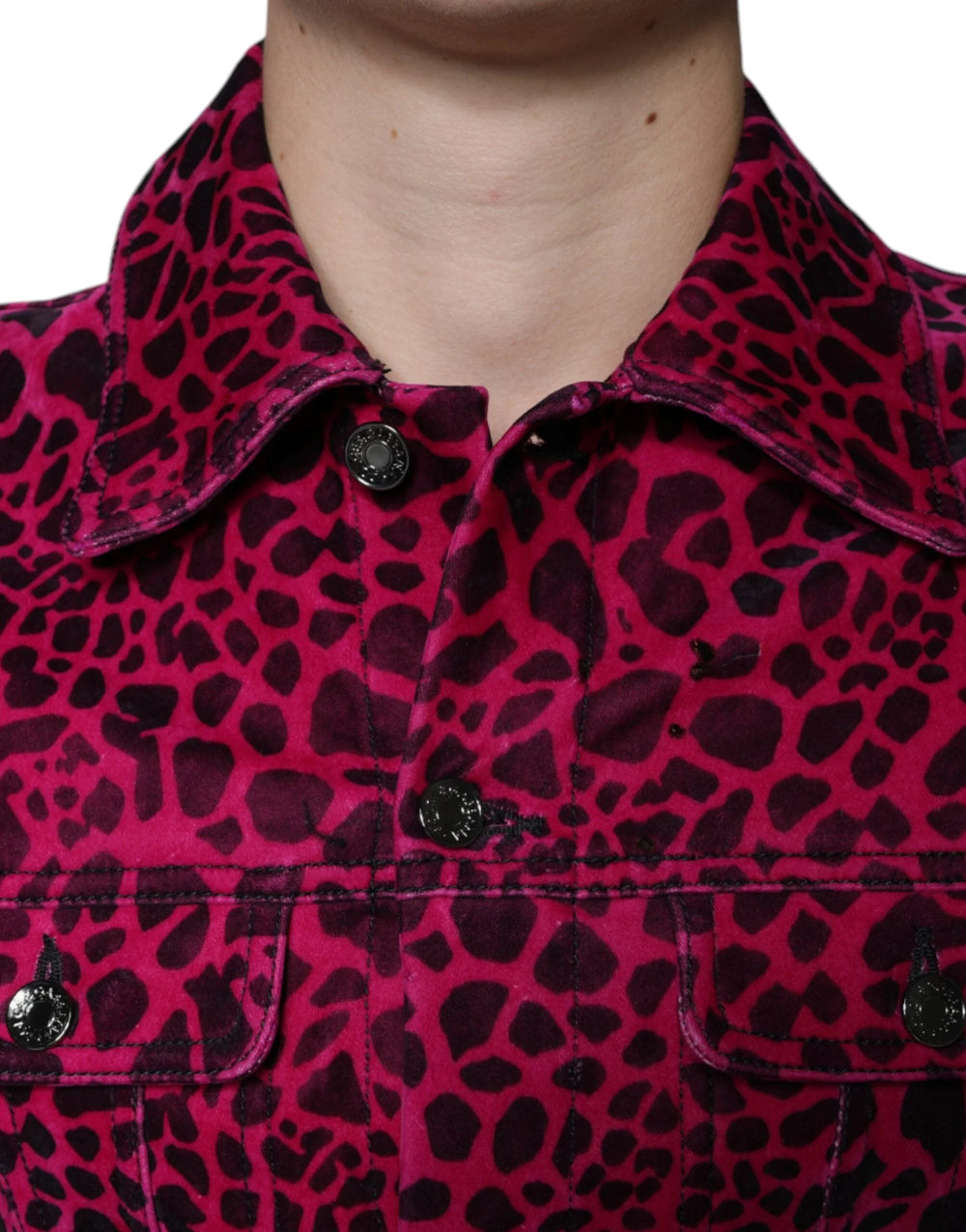 Dolce & Gabbana Fuchsia Leopard Button Down Collared Jacket - IT48 | M - Coats & Jackets