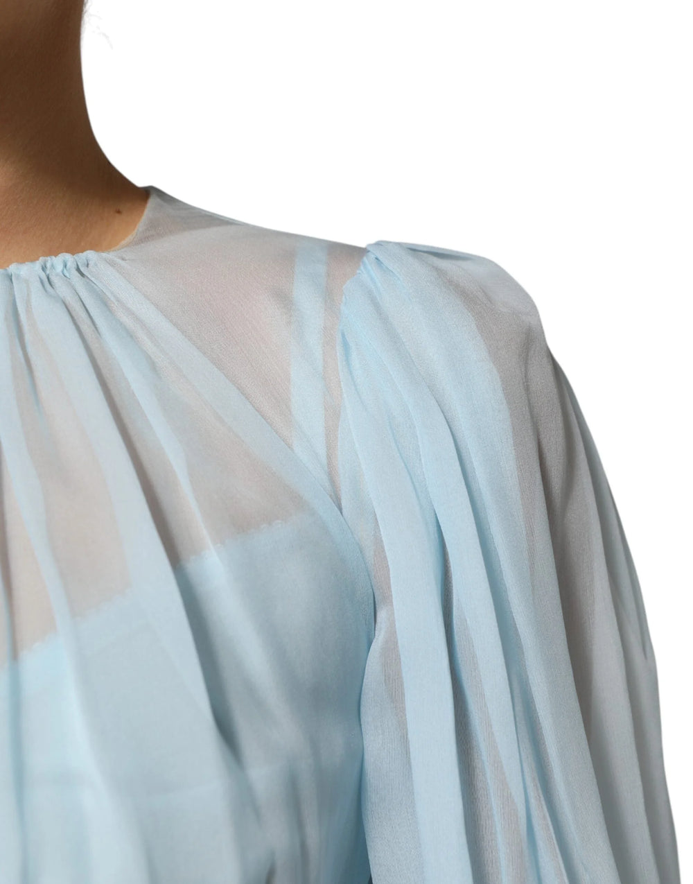 Dolce & Gabbana Fuchsia Light Blue Silk Two Tone Midi Dress - Dresses