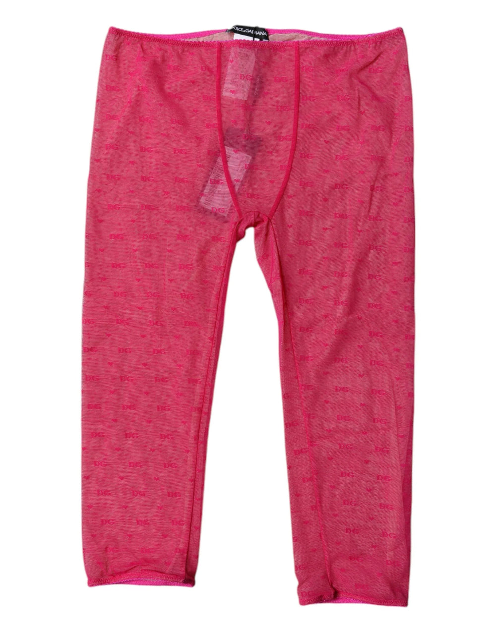 Dolce & Gabbana Fuchsia Logo Lace Lingerie Cropped Tight Underwear - IT2 | S - Boyshorts