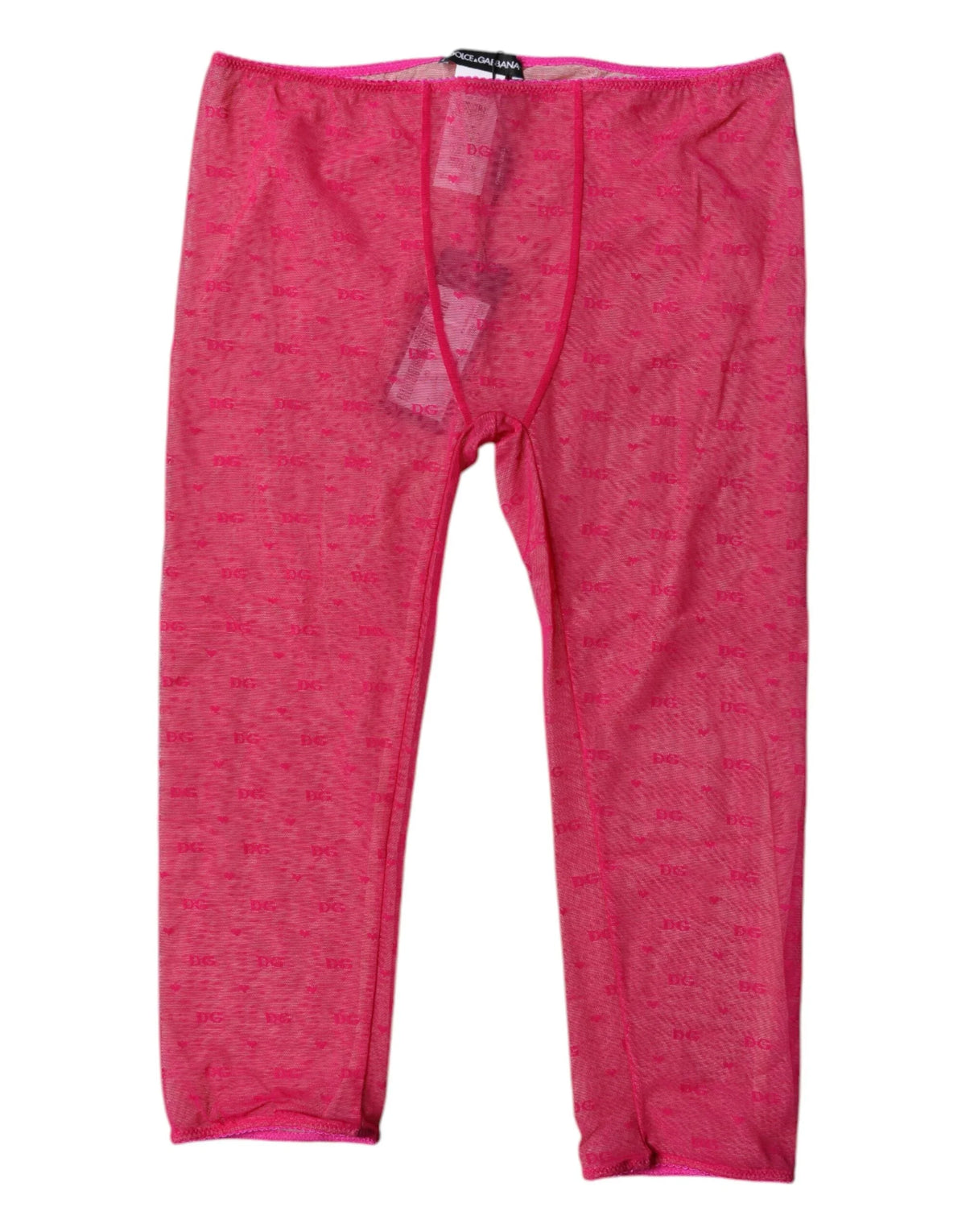 Dolce & Gabbana Fuchsia Logo Lace Lingerie Cropped Tight Underwear - IT2 | S - Boyshorts