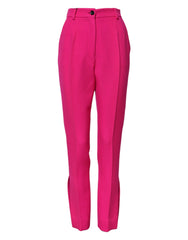 Dolce & Gabbana Fuchsia Pink HighWaist Tapered Trouser Pants - IT38 | XS - Trousers