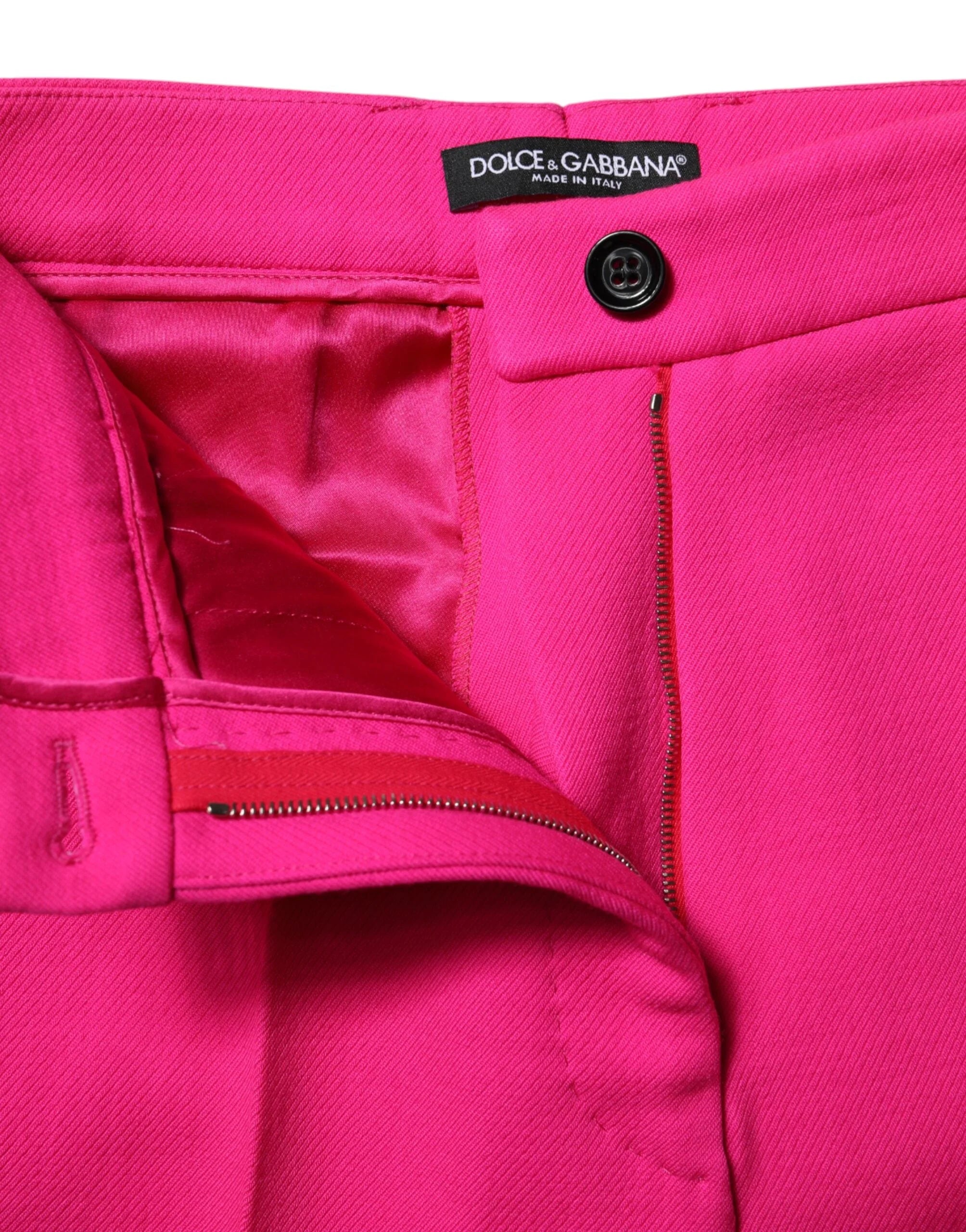 Dolce & Gabbana Fuchsia Pink HighWaist Tapered Trouser Pants - IT38 | XS - Trousers