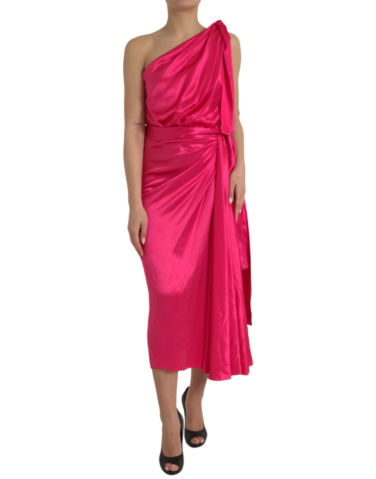 Dolce & Gabbana Fuchsia Silk Casual Dress - IT44