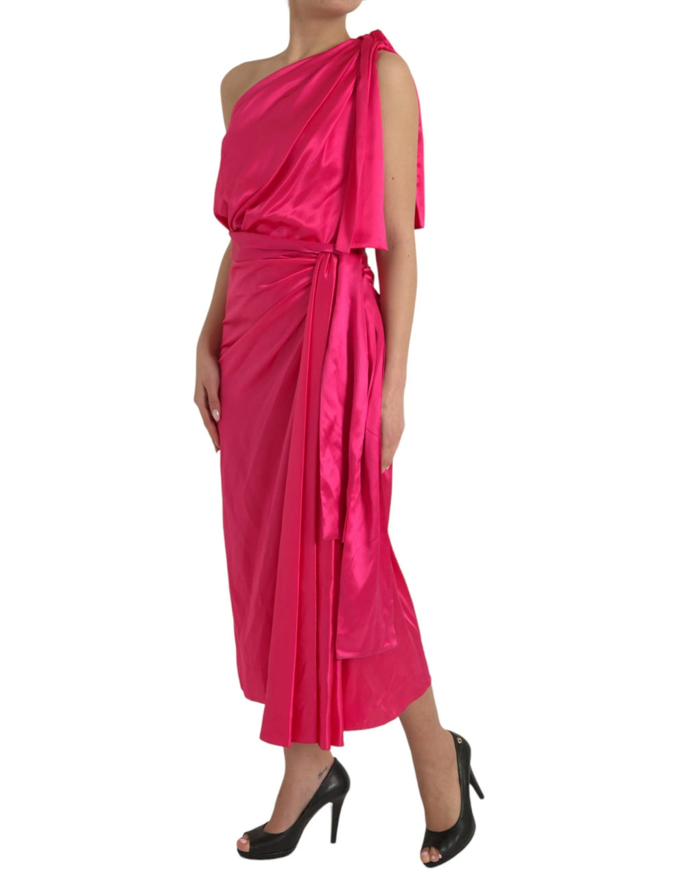 Dolce & Gabbana Fuchsia Silk Casual Dress - IT44