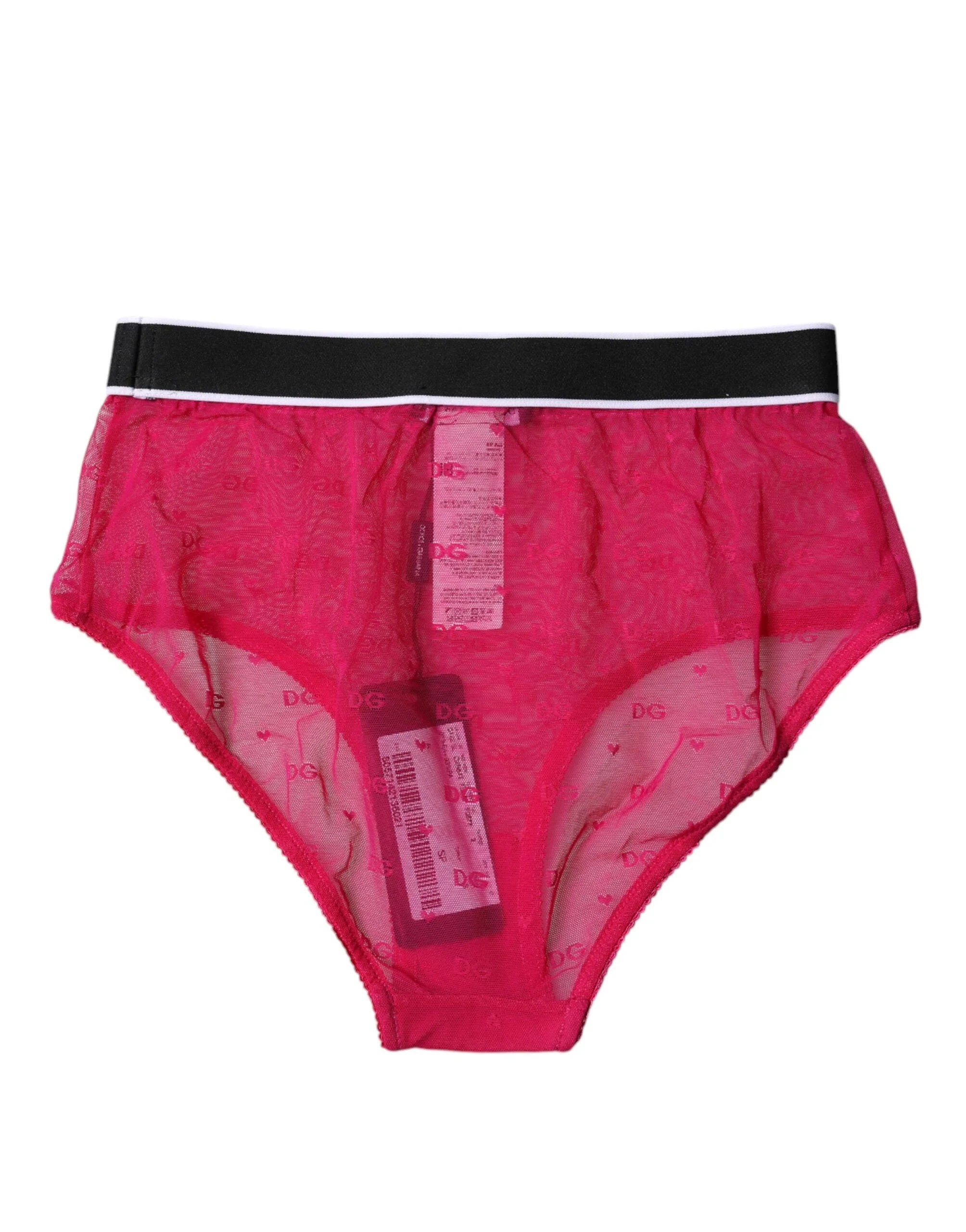 Dolce & Gabbana Fuchsia Tulle Nylon Mid Waist Panty Underwear - IT2 | S - Briefs