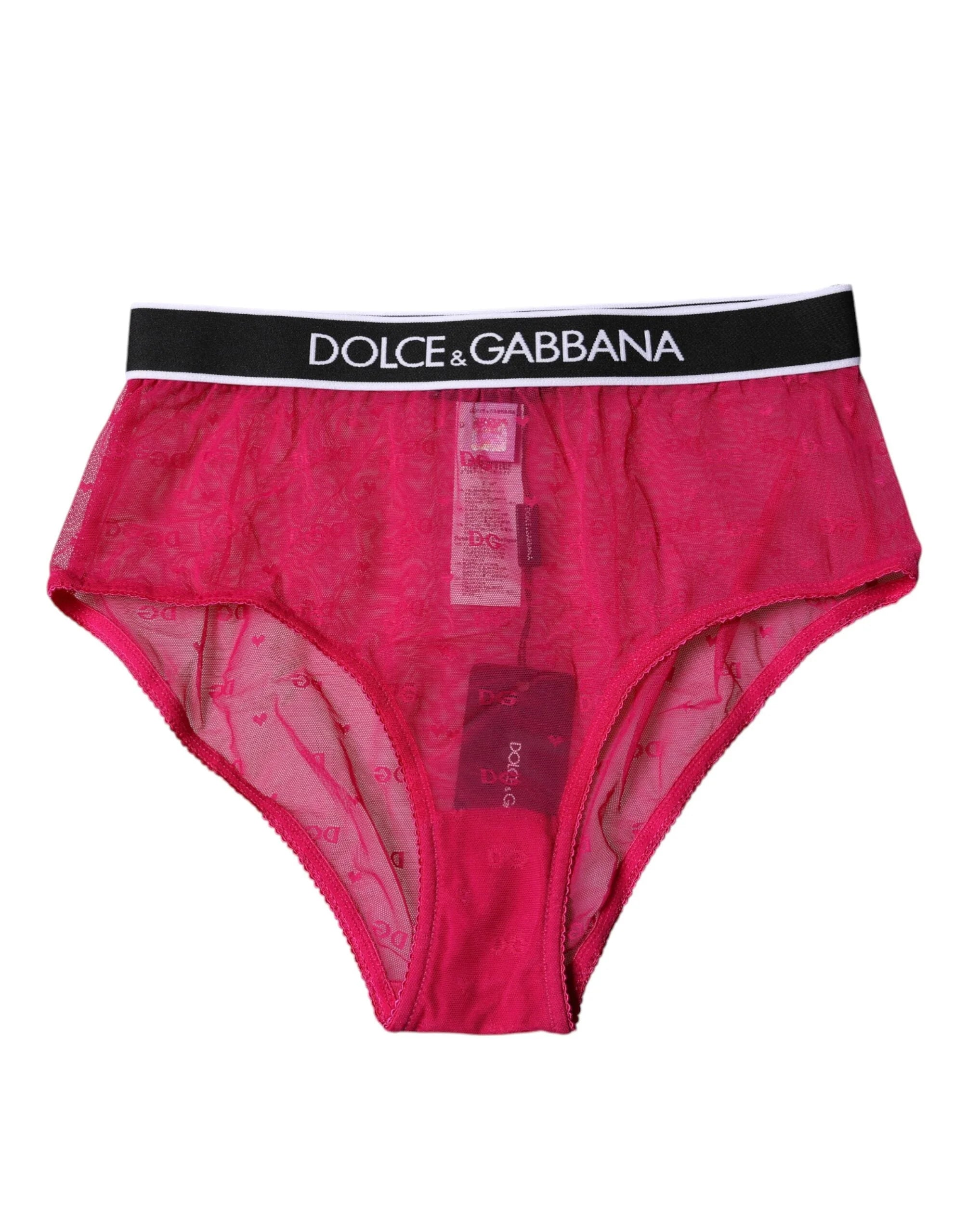 Dolce & Gabbana Fuchsia Tulle Nylon Mid Waist Panty Underwear - IT2 | S - Briefs