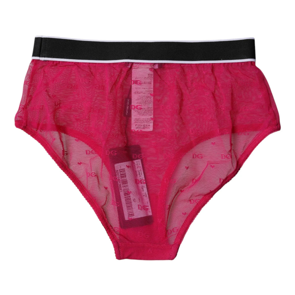Dolce & Gabbana Fuchsia Tulle Nylon Mid Waist Panty Underwear - IT2 | S - Briefs