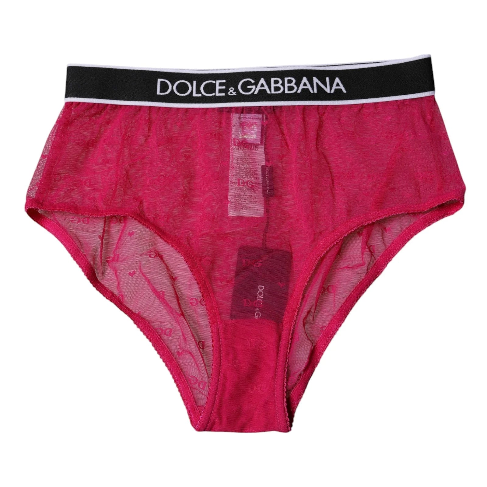 Dolce & Gabbana Fuchsia Tulle Nylon Mid Waist Panty Underwear - IT2 | S - Briefs