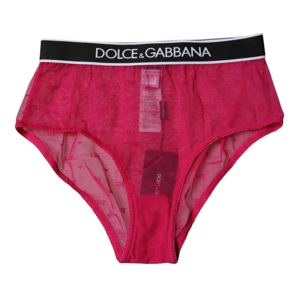 Dolce & Gabbana Fuchsia Tulle Nylon Mid Waist Panty Underwear - IT2 | S - Briefs
