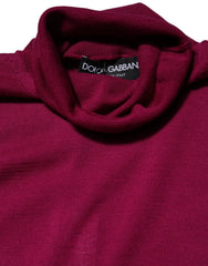 Dolce & Gabbana Fuchsia Wool Long Sleeves Turtleneck Sweater - IT42|M - Sweaters
