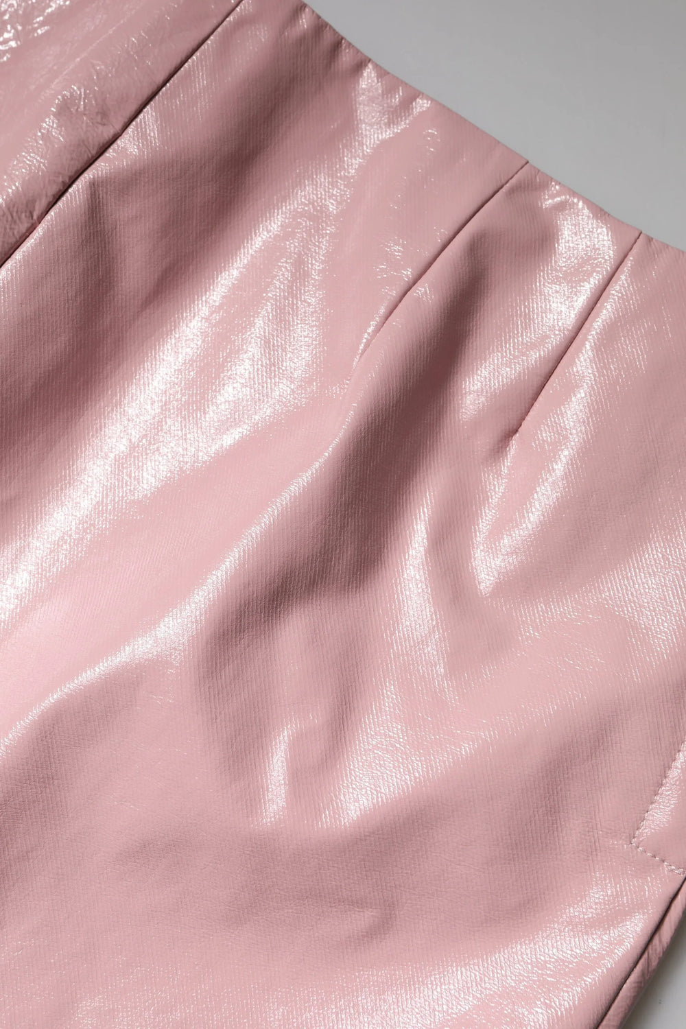 Dolce & Gabbana Glossy Pink Cotton High Waist Mini Skirt - Skirts