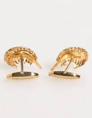 Dolce & Gabbana Gold 925 Sterling Silver Crystal Leaf Accessory Cufflink - Cufflinks