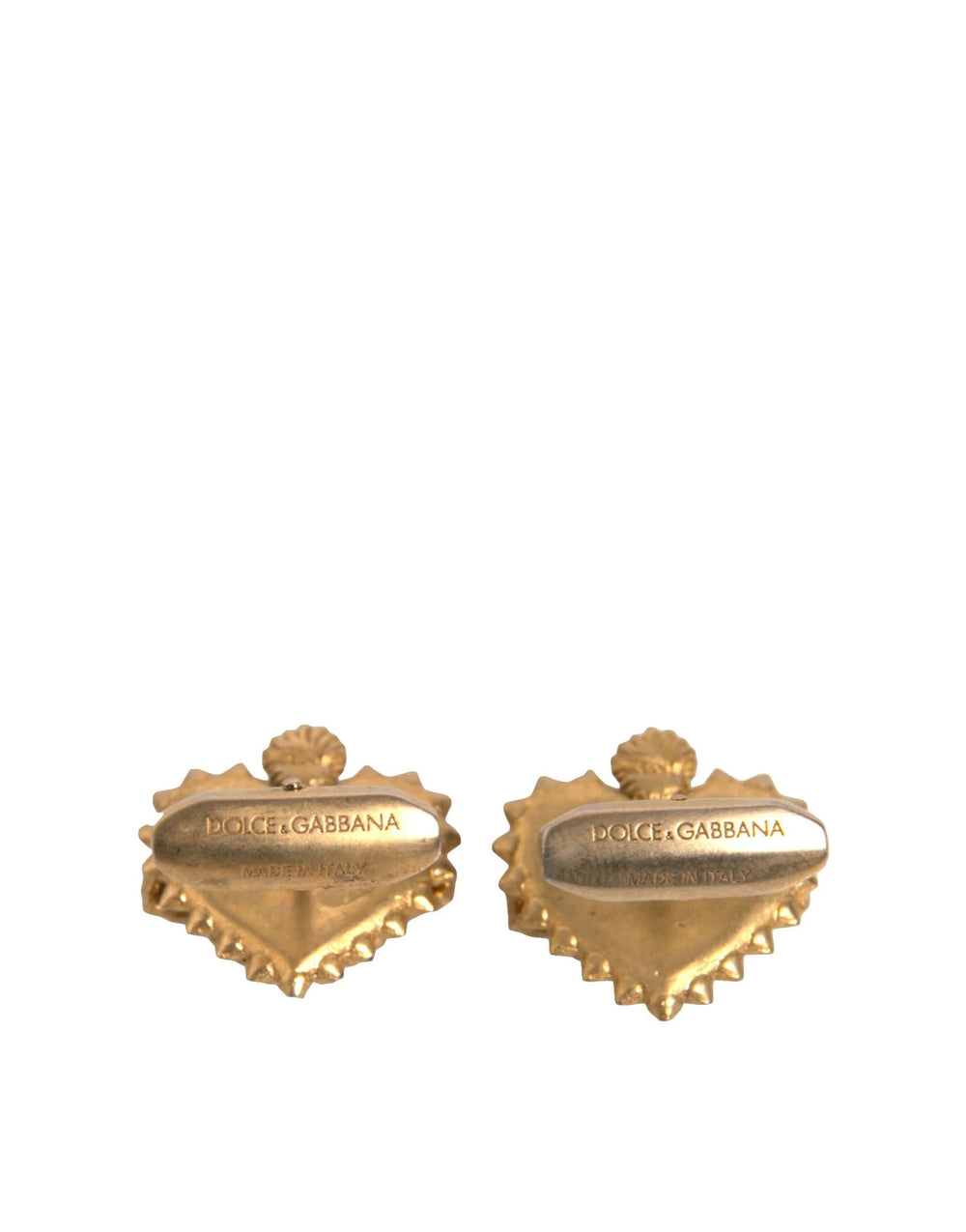 Dolce & Gabbana Gold 925 Sterling Silver DG Heart Cufflink - Cufflinks