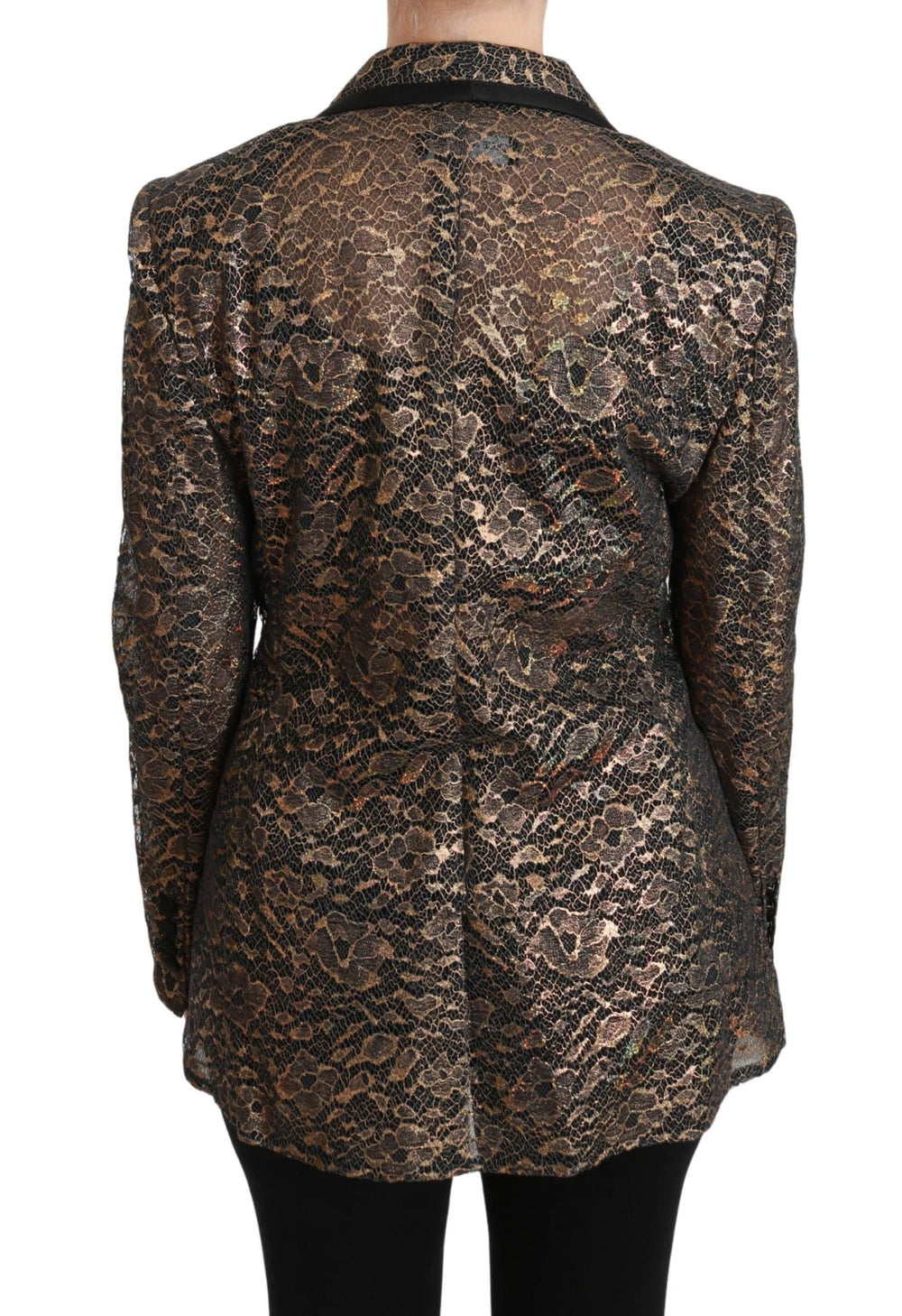 Dolce & Gabbana Gold Black Lace Blazer Coat Floral Jacket - IT44|L - Sport Jackets