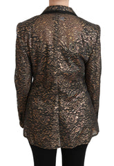Dolce & Gabbana Gold Black Lace Blazer Coat Floral Jacket - IT44|L - Sport Jackets
