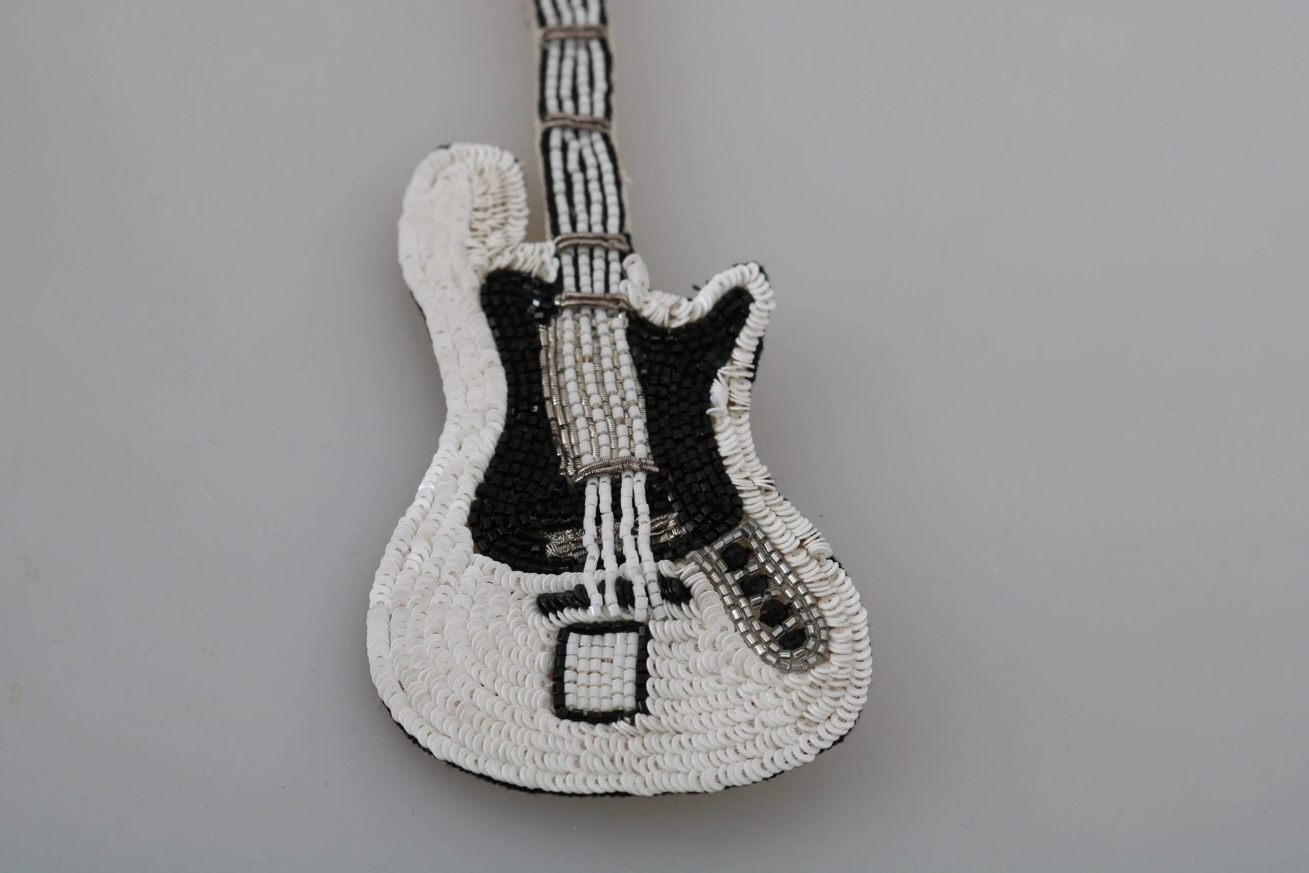 Dolce & Gabbana Gold Brass Beaded Guitar Pin Accessory Brooch - Brooches & Lapel Pins