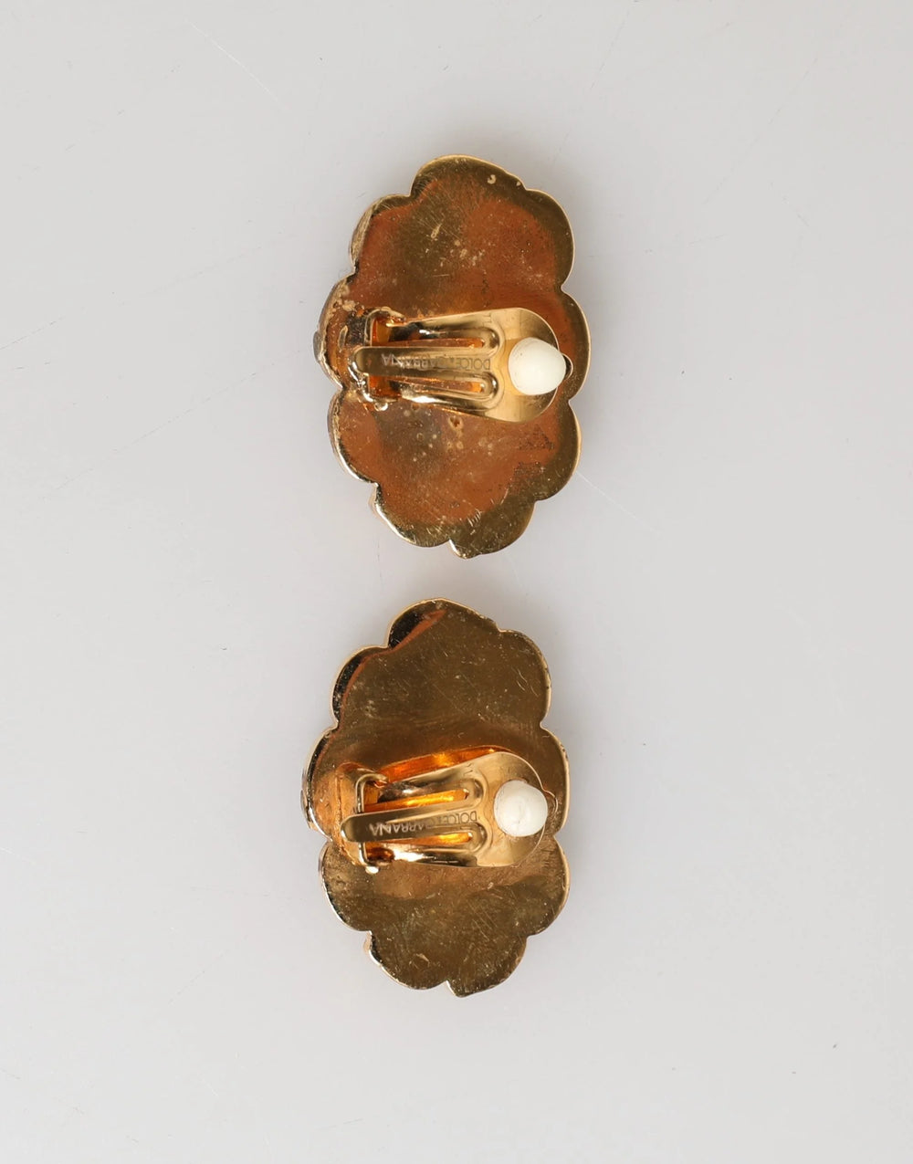 Dolce & Gabbana Gold Brass BOOM Cartoon Crystal Clip-On Women