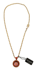 Dolce & Gabbana Gold Brass Chain SUPER PIG Pendant Logo Necklace - Necklaces