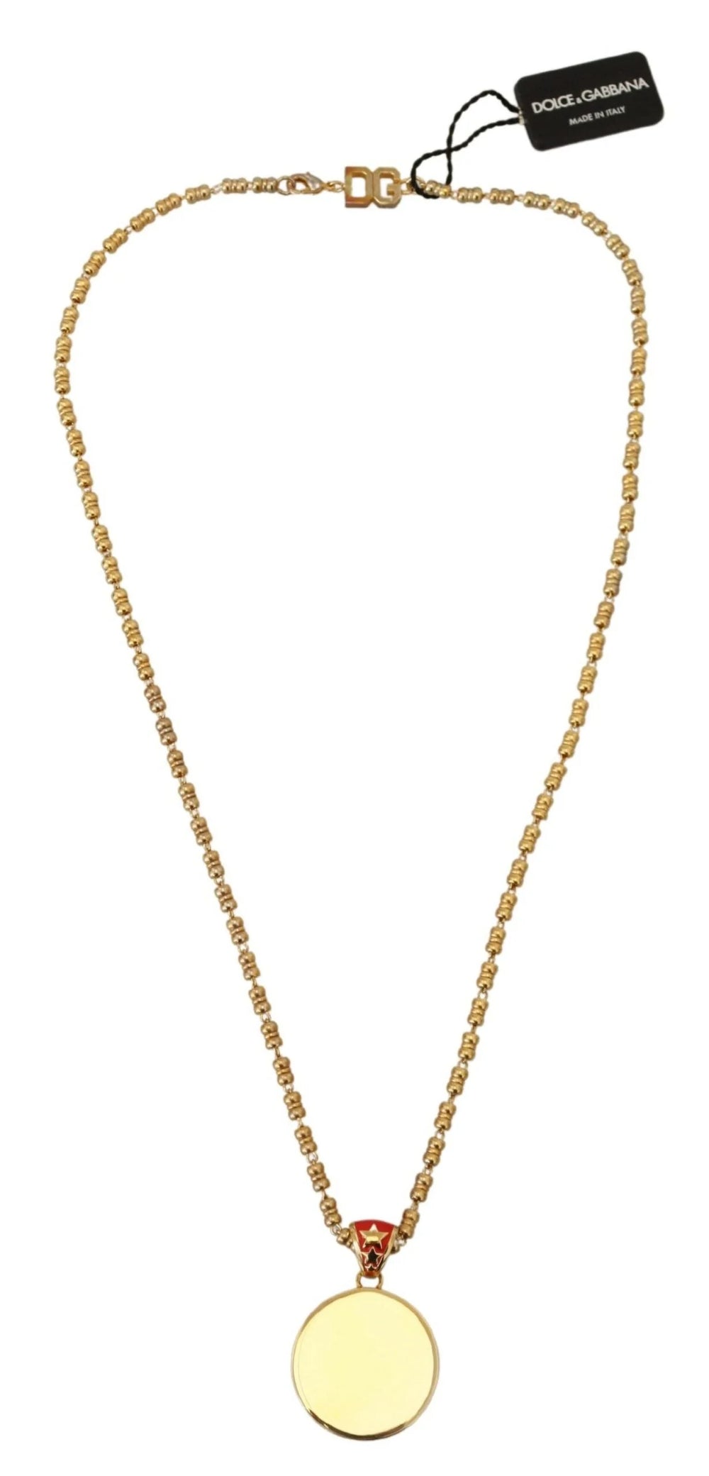 Dolce & Gabbana Gold Brass Chain SUPER PIG Pendant Logo Necklace - Necklaces