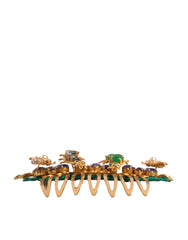 Dolce & Gabbana Gold Brass Crystals Hair Stick Comb - Hair Combs