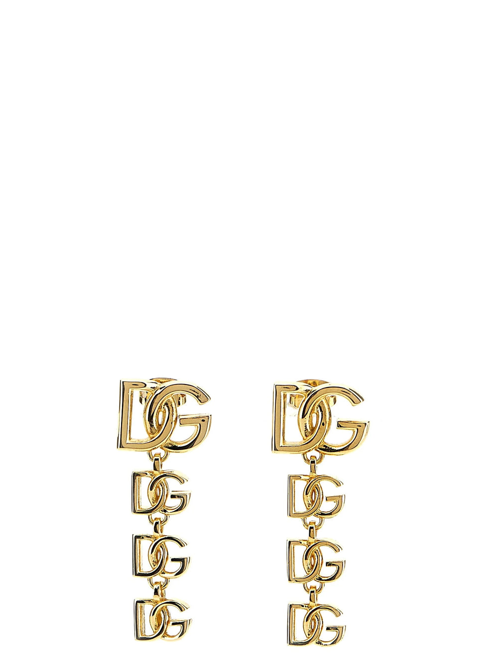 Dolce & Gabbana goldfarbene Ohrringe aus Messing mit einem kunstvollen Netzdesign und klassischem Steckerverschluss.