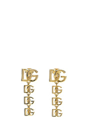 Dolce & Gabbana goldfarbene Ohrringe aus Messing mit einem kunstvollen Netzdesign und klassischem Steckerverschluss.
