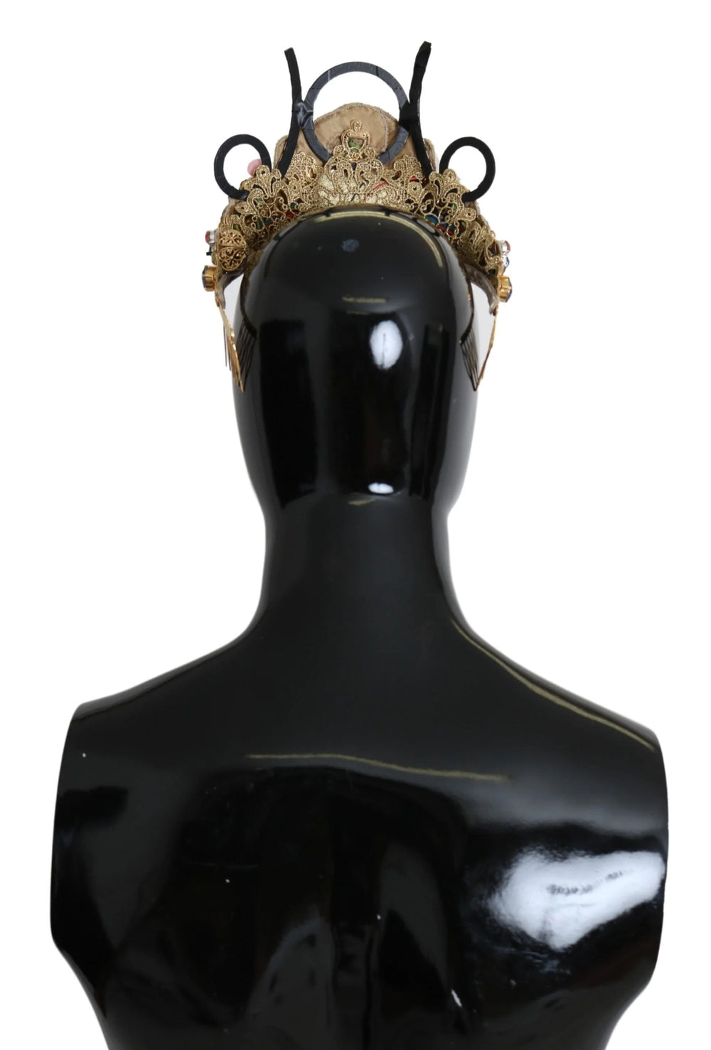 Dolce & Gabbana Gold Brass Floral Crystals LED Lights Crown Tiara Diadem - Tiaras