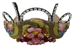 Dolce & Gabbana Gold Brass Floral Crystals LED Lights Crown Tiara Diadem - Tiaras
