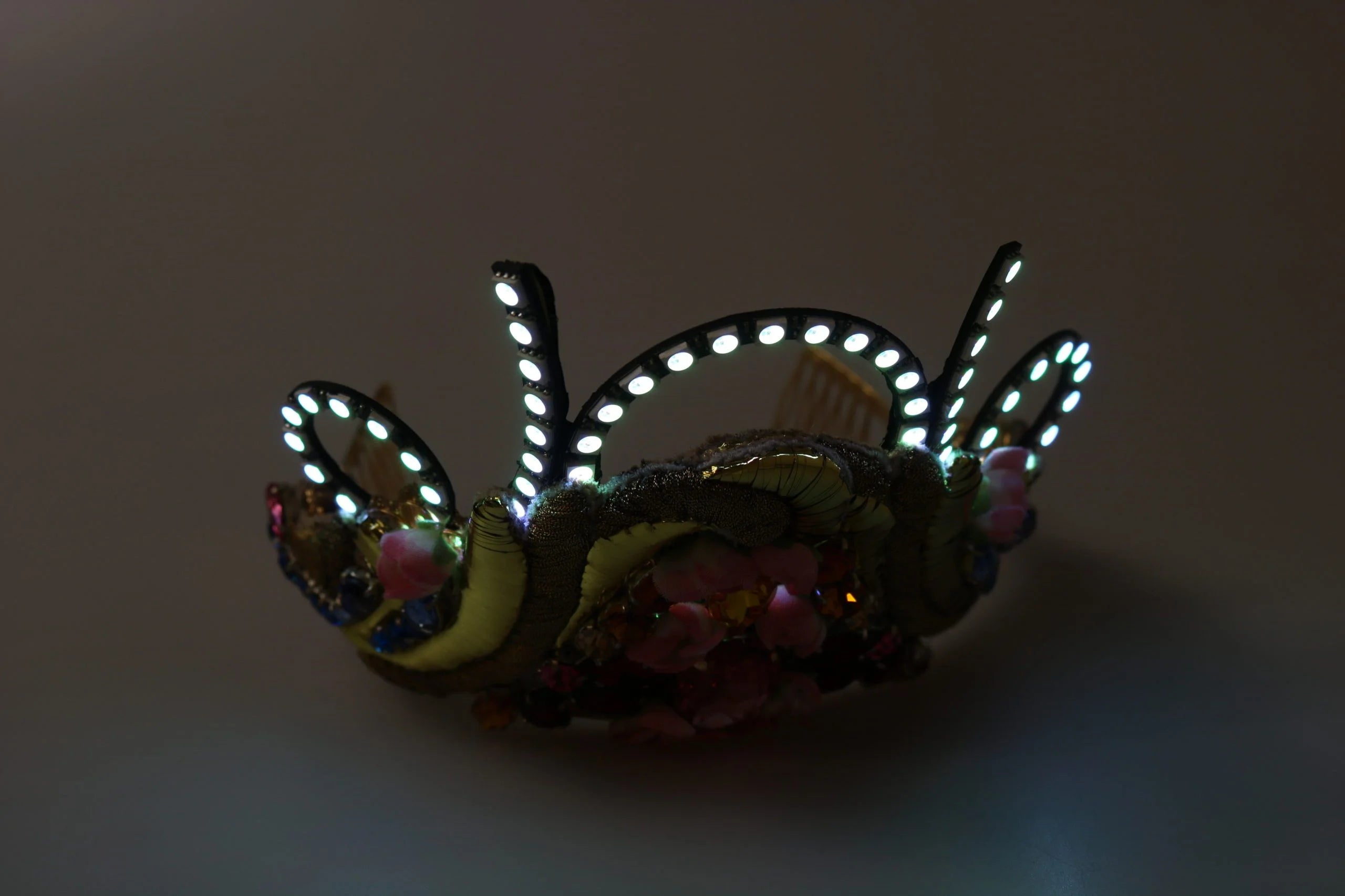 Dolce & Gabbana Gold Brass Floral Crystals LED Lights Crown Tiara Diadem - Tiaras