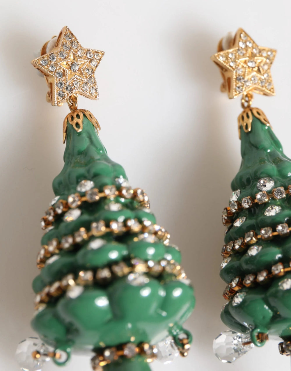 Dolce & Gabbana Gold Brass Multicolour Christmas Tree Earrings - Earrings