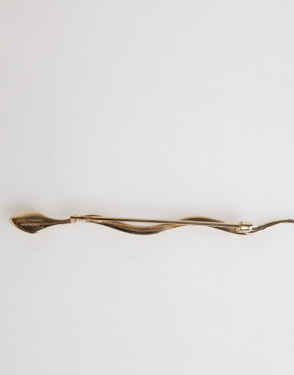 Dolce & Gabbana Gold Brass Red Crystal Spilla Serpente Mens Brooch Pin - Brooches & Lapel Pins