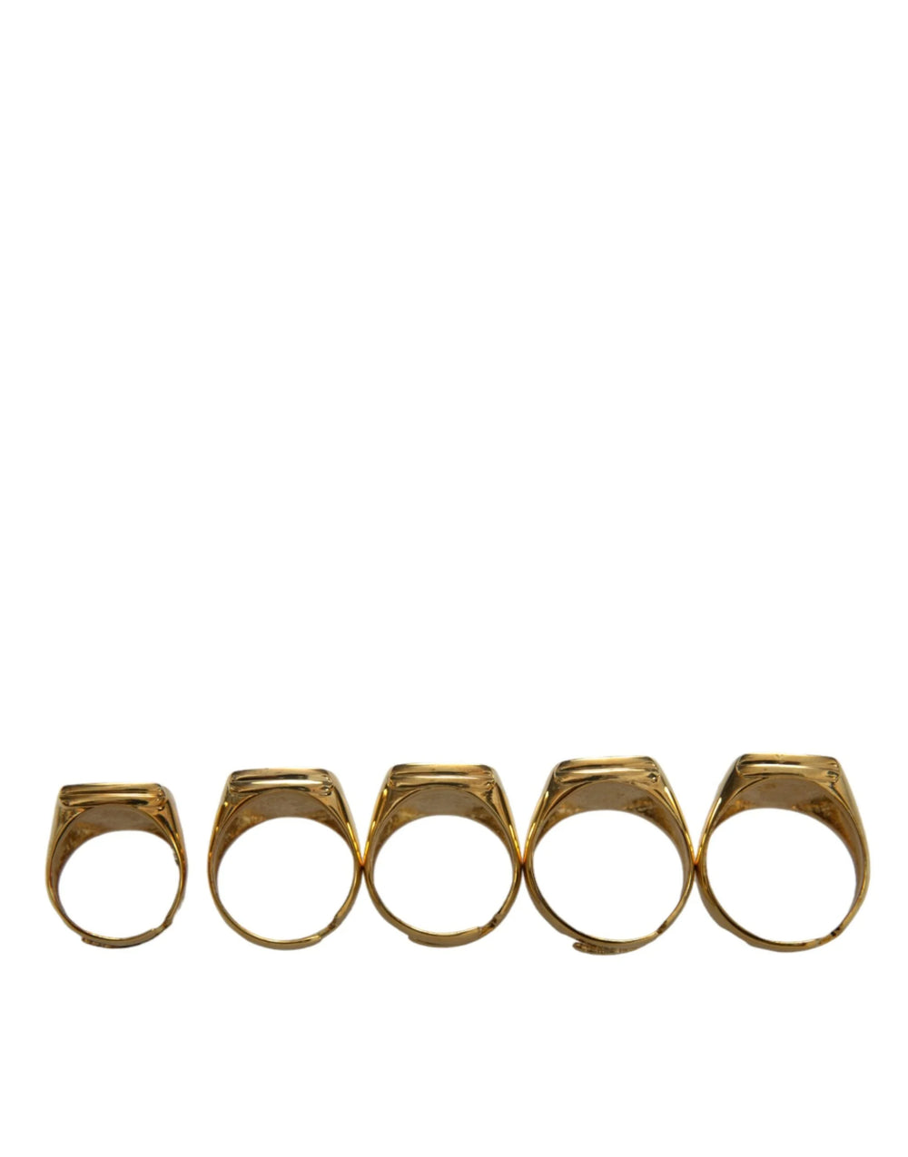Dolce & Gabbana Gold Brass ROYAL Enamel Set of 5 Ring - Rings