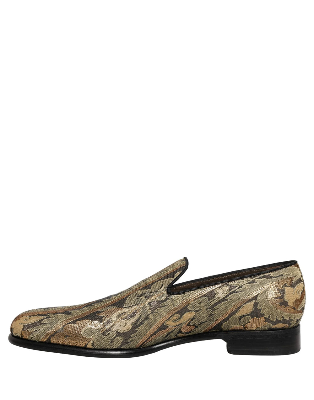 Dolce & Gabbana Gold Brocade Slip On Men Dress Loafers Shoes - EU43/US10