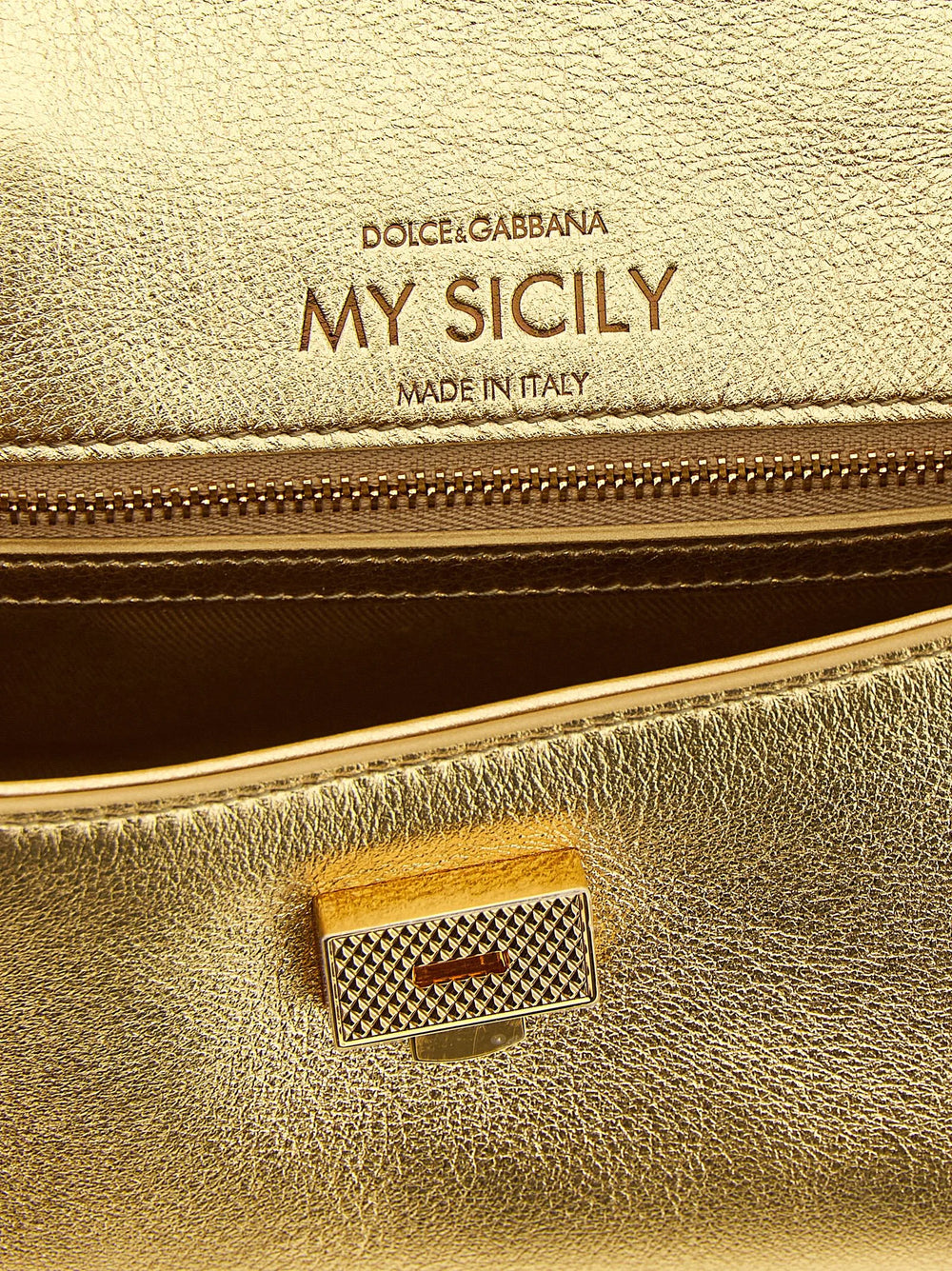 Dolce & Gabbana Gold Calfskin Handbag